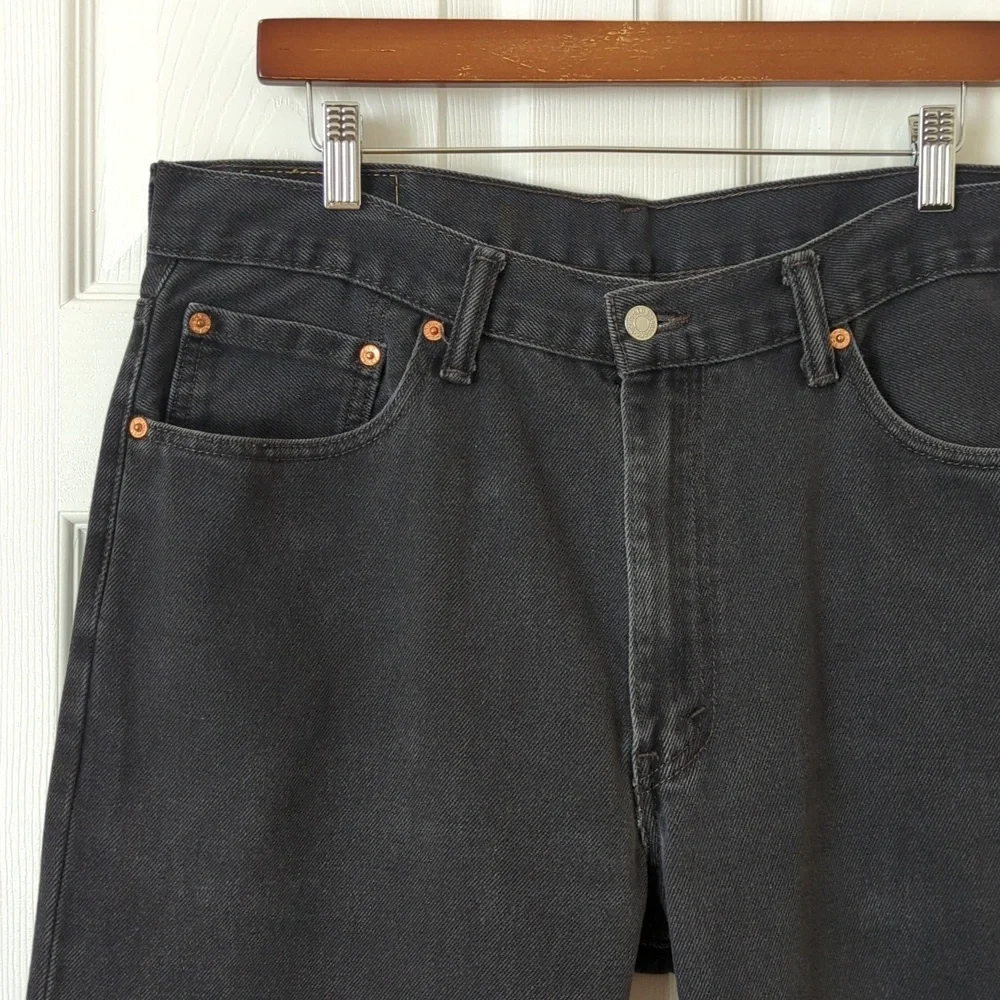 Levi's 550 Classic Rigid Relaxed Fit Straight Leg Raw Hem Jeans Black 36 x 30